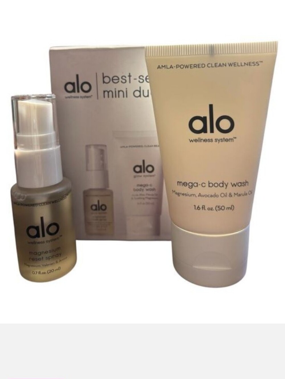 Alo Wellness System Best-Seller Mini Duo Body Wash + Reset Spray NEW